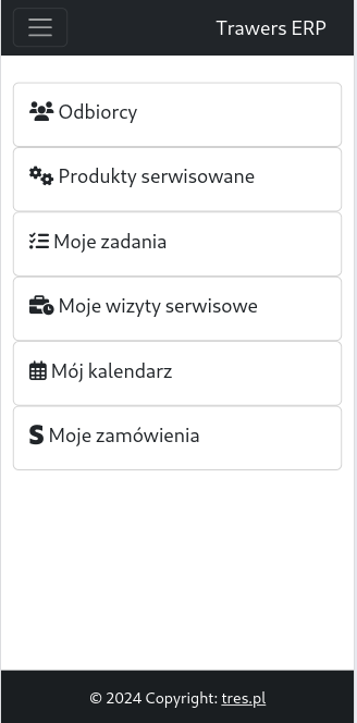 Okno główne. Wersja mobilna