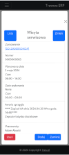 Widok wizyty w kalendarzu